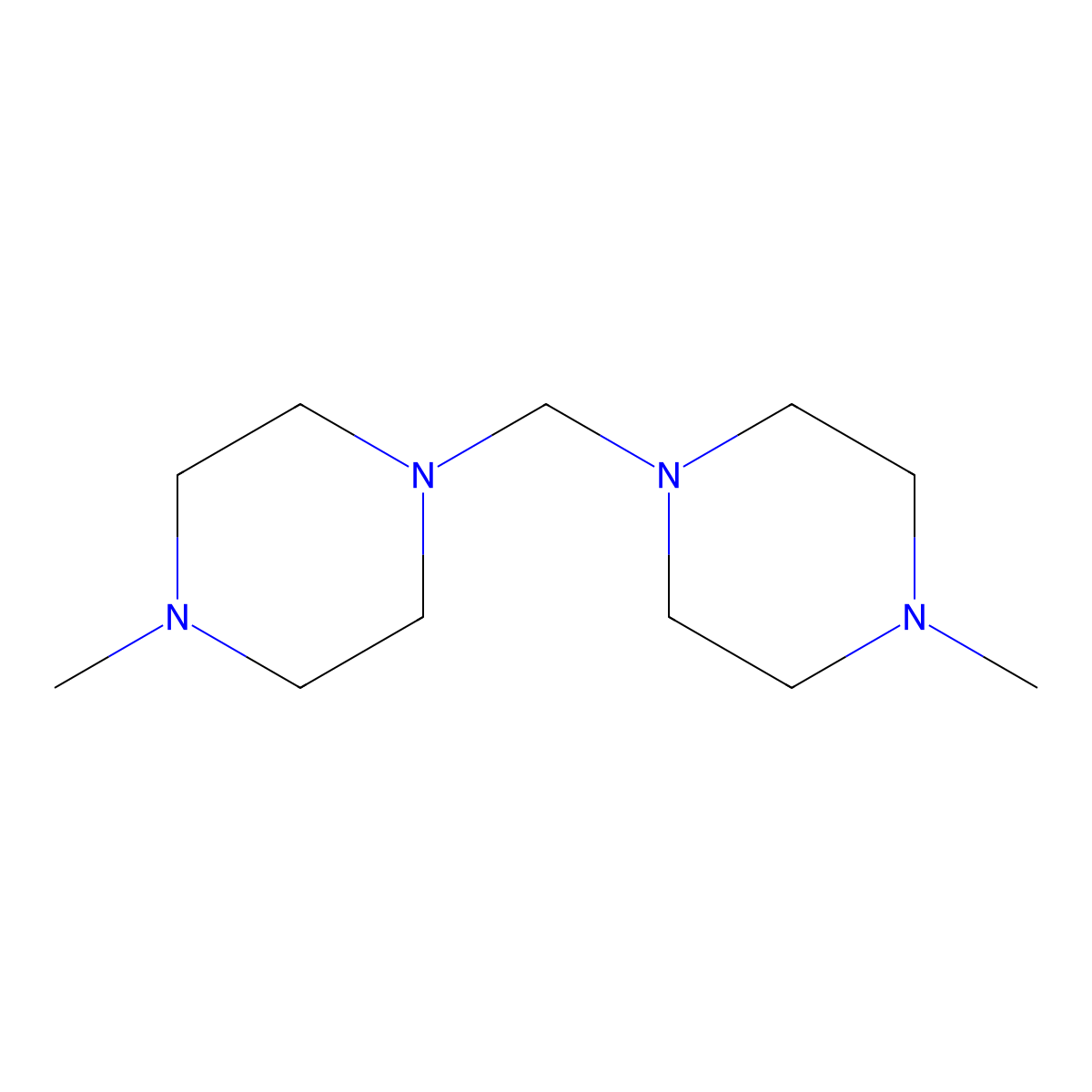 Piperazine, 1,1'-methylenebis(4-methyl- molecular structure, CAS 18739-33-8