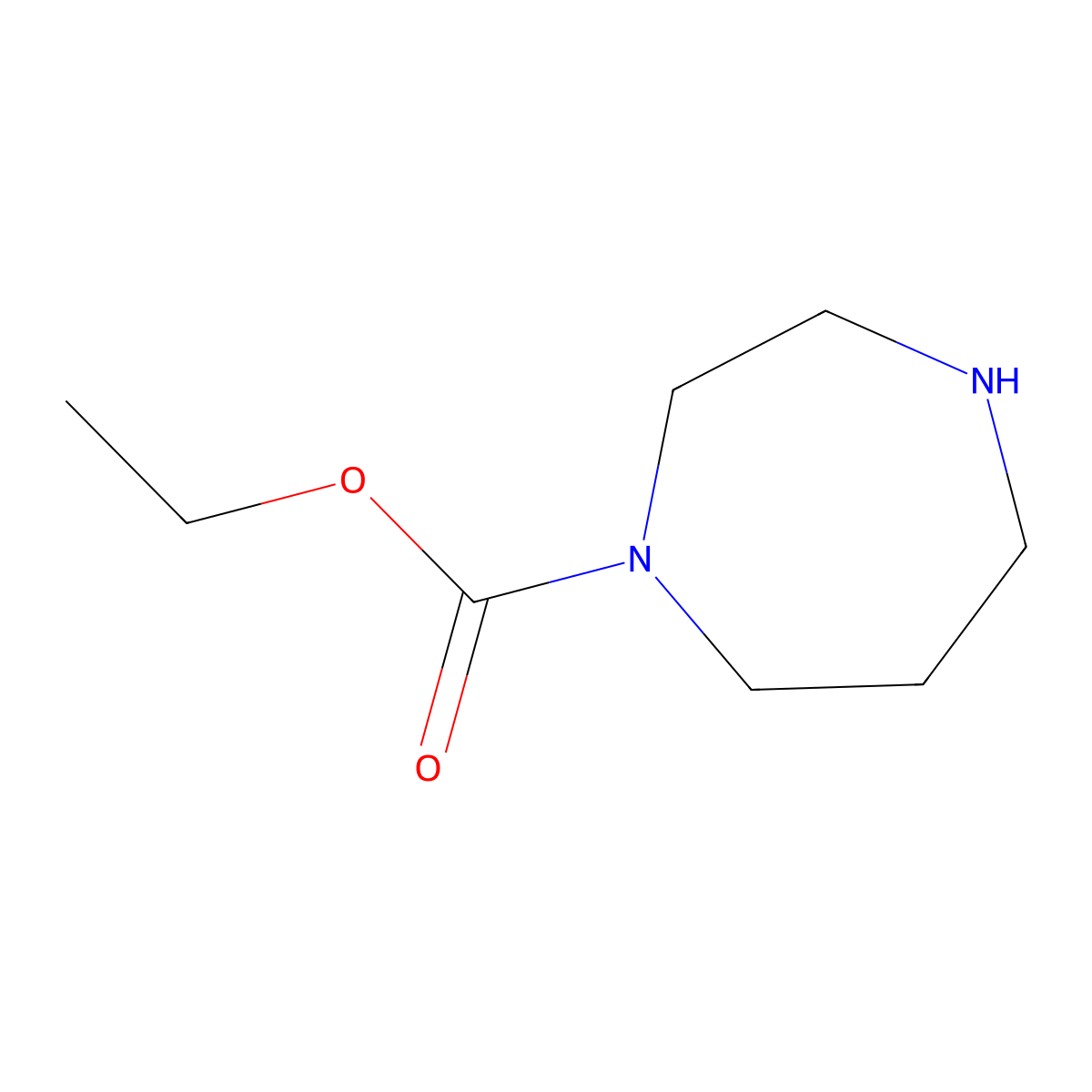 Ethyl 1,4-diazepane-1-carboxylate molecular structure, CAS 18739-39-4