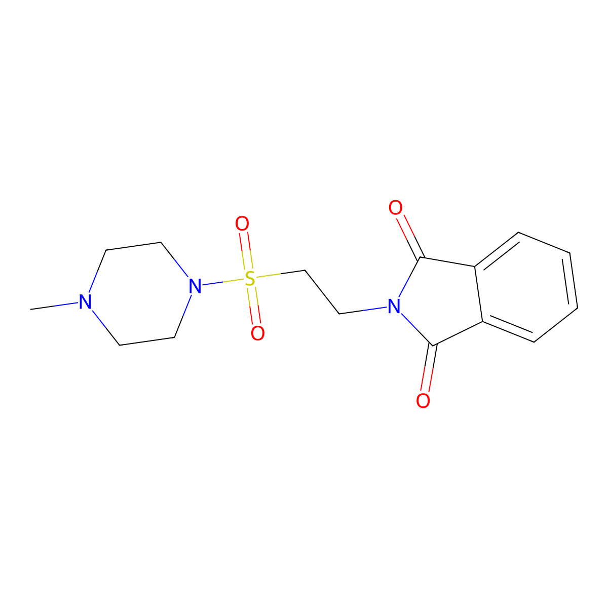 2-{2-[(4-Methylpiperazin-1-yl)sulfonyl]ethyl}-1H-isoindole-1,3(2H)-dione molecular structure, CAS 18739-42-9