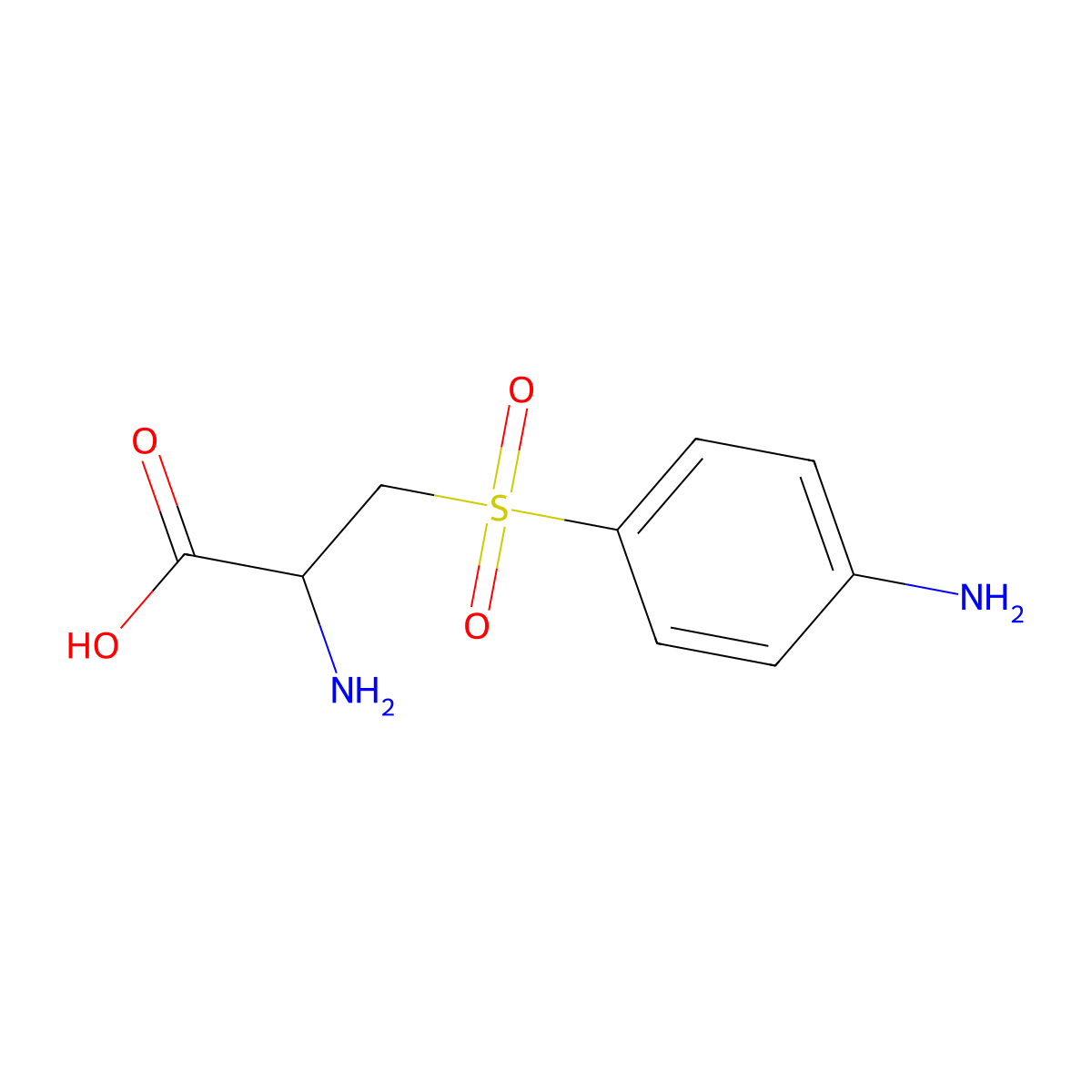 2-Amino-3-(4-aminophenyl)sulfonylpropanoic acid molecular structure, CAS 18739-88-3