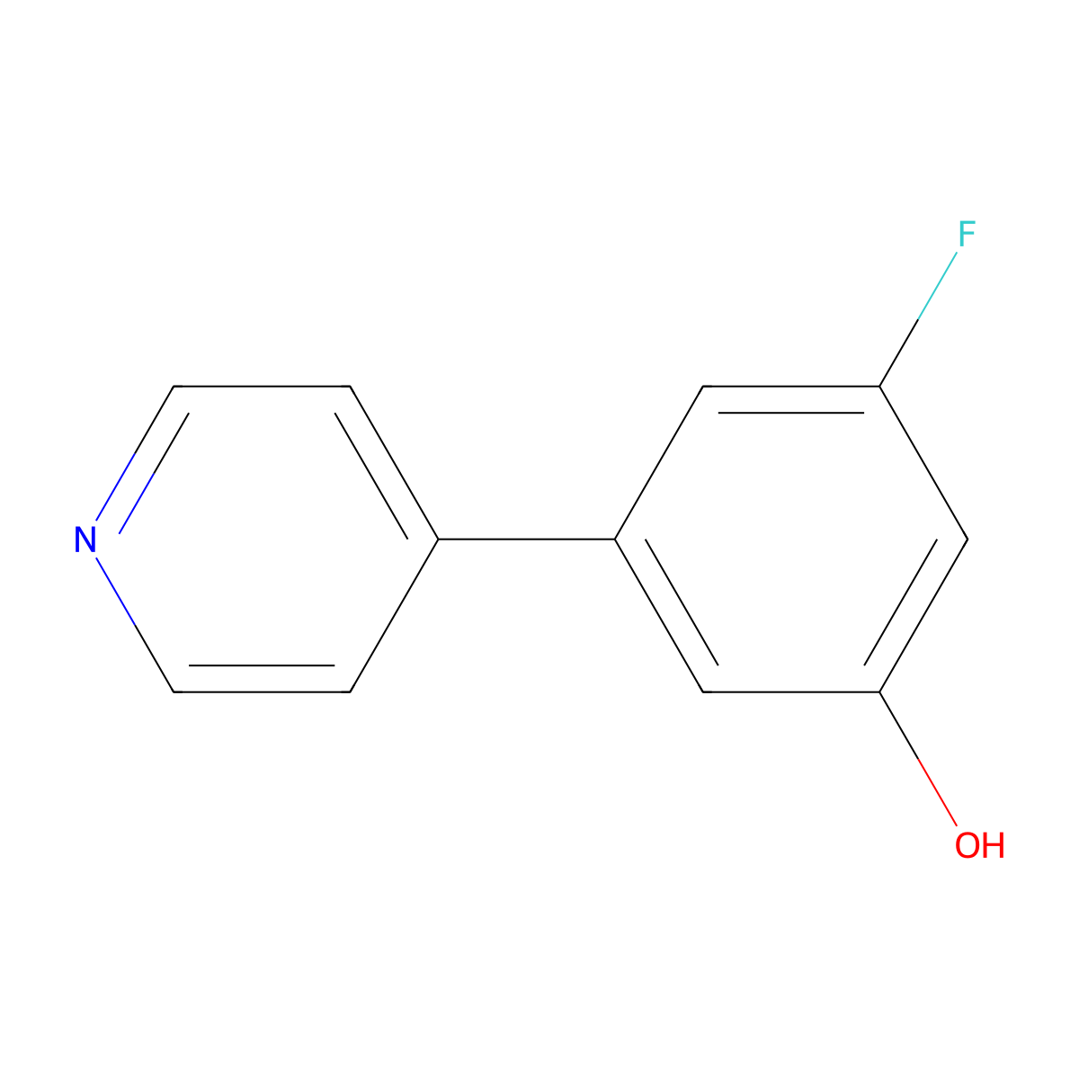 3-Fluoro-5-(pyridin-4-yl)phenol molecular structure, CAS 187392-63-8