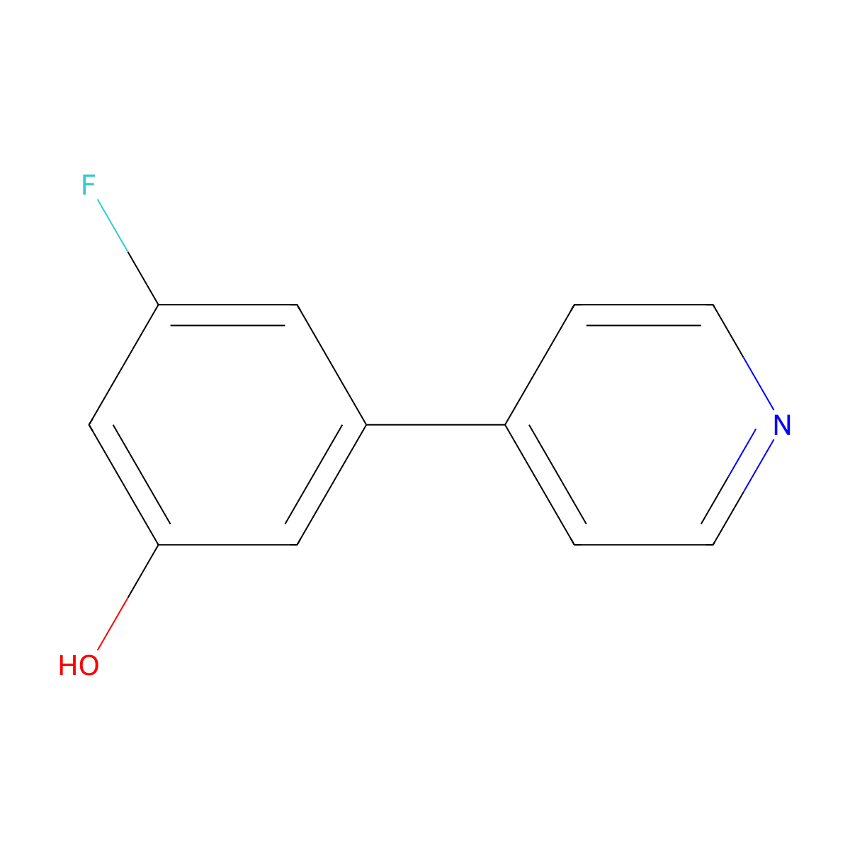 3-Fluoro-5-(pyridin-4-yl)phenol molecular structure, CAS 187392-63-8