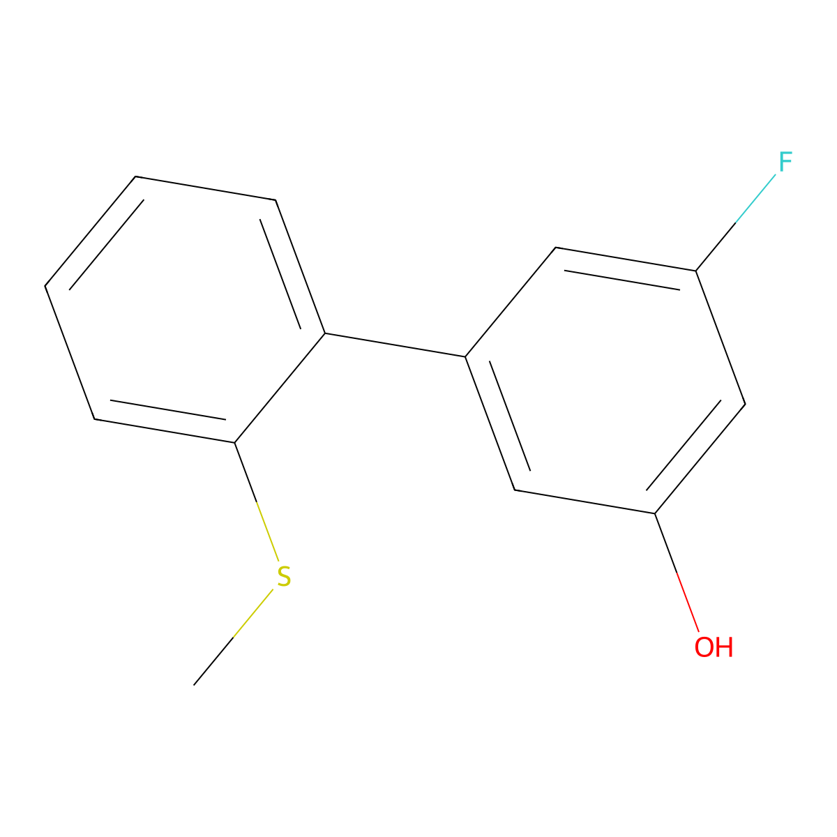 3-Fluoro-5-(2-methylthiophenyl)phenol molecular structure, CAS 187392-78-5