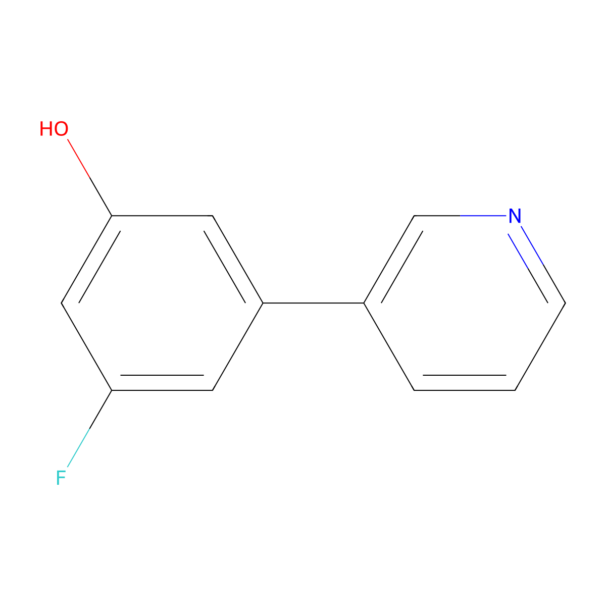3-Fluoro-5-(pyridin-3-yl)phenol molecular structure, CAS 187392-81-0