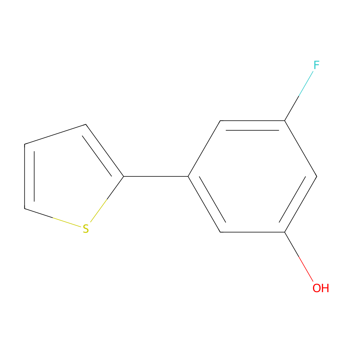 3-Fluoro-5-(thiophen-2-YL)phenol molecular structure, CAS 187392-82-1