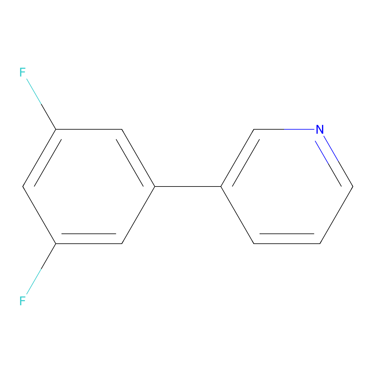 3-(3,5-Difluorophenyl)pyridine molecular structure, CAS 187392-90-1