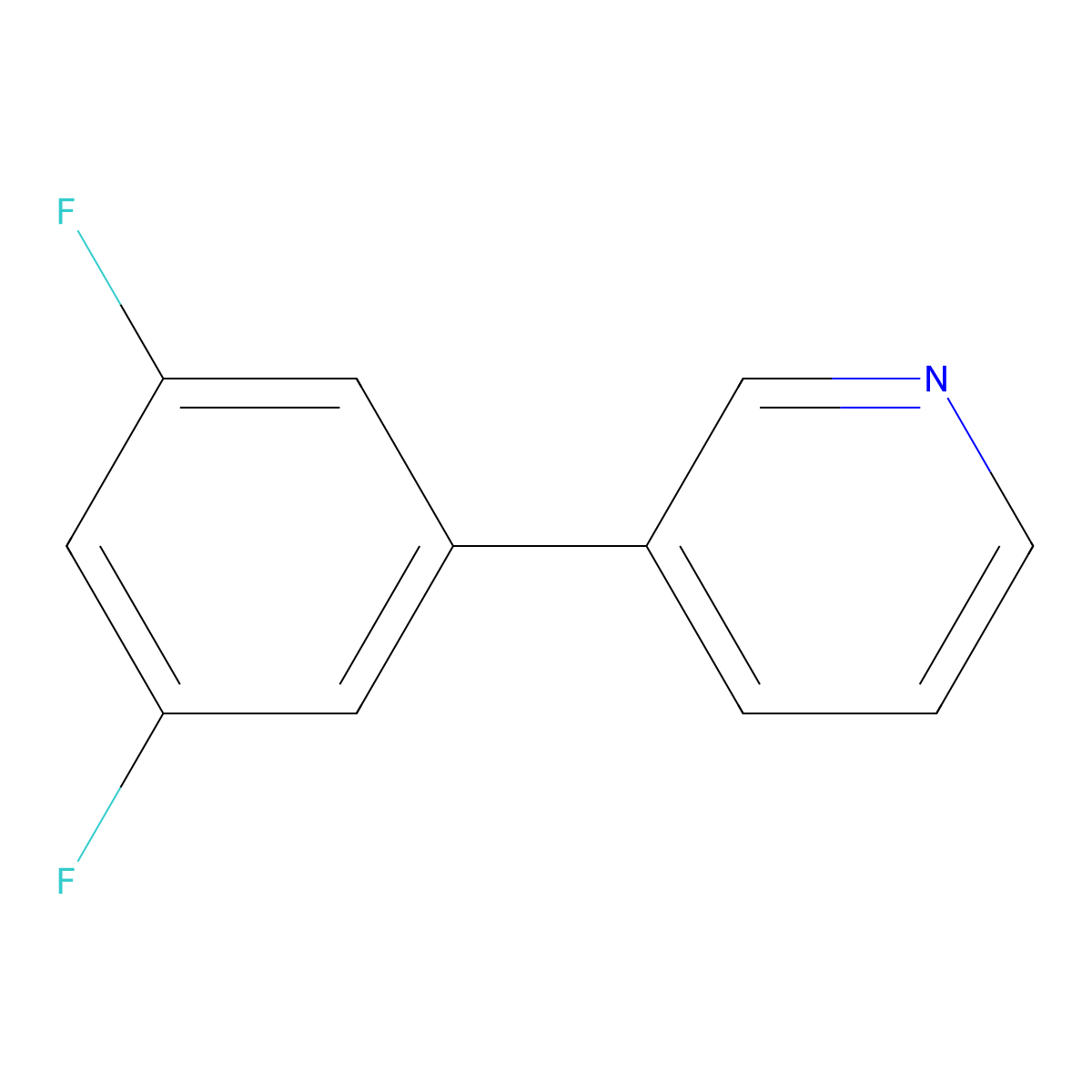 3-(3,5-Difluorophenyl)pyridine molecular structure, CAS 187392-90-1