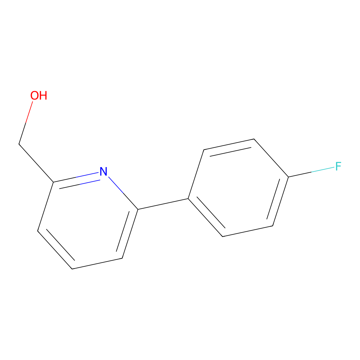 (6-(4-Fluorophenyl)pyridin-2-yl)methanol molecular structure, CAS 187392-93-4