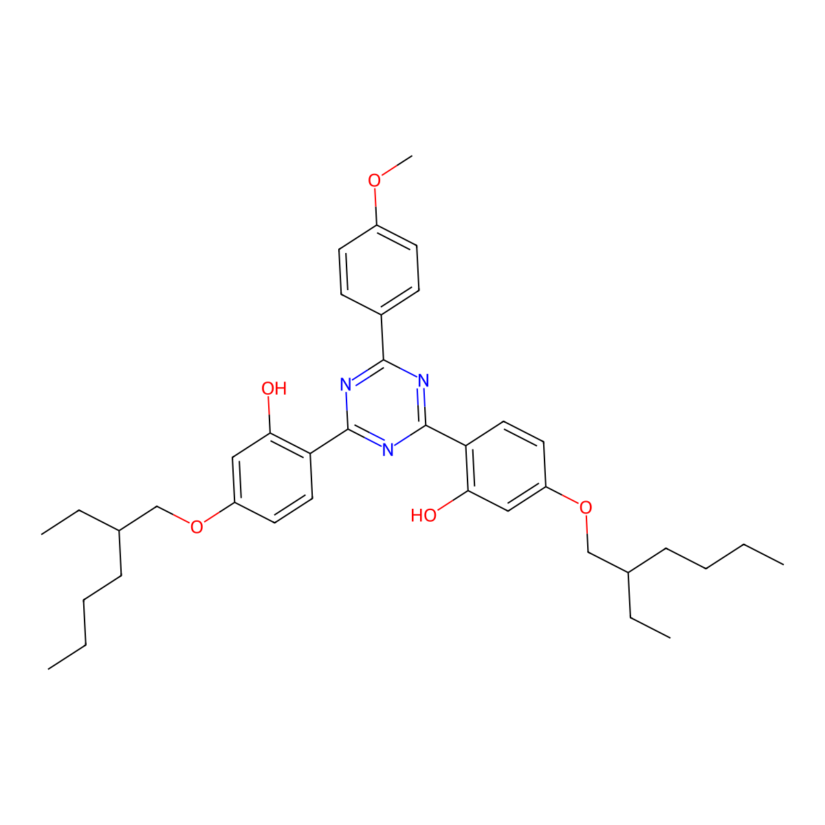 Bemotrizinol molecular structure, CAS 187393-00-6