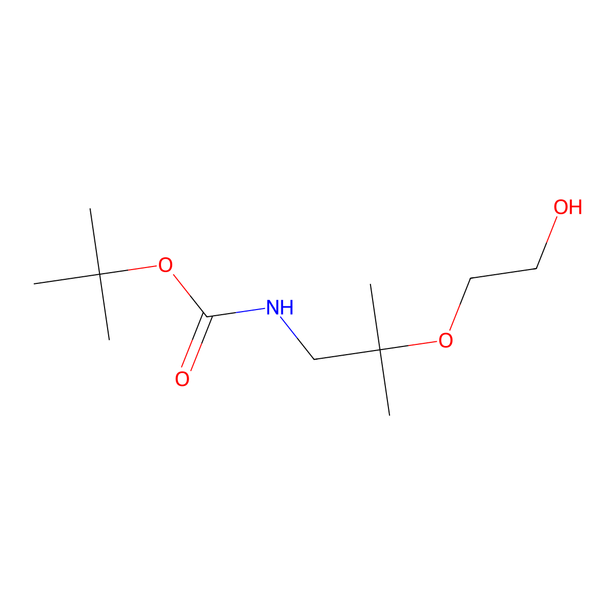 tert-butyl N-[2-(2-hydroxyethoxy)-2-methylpropyl]carbamate molecular structure, CAS 1873945-86-8