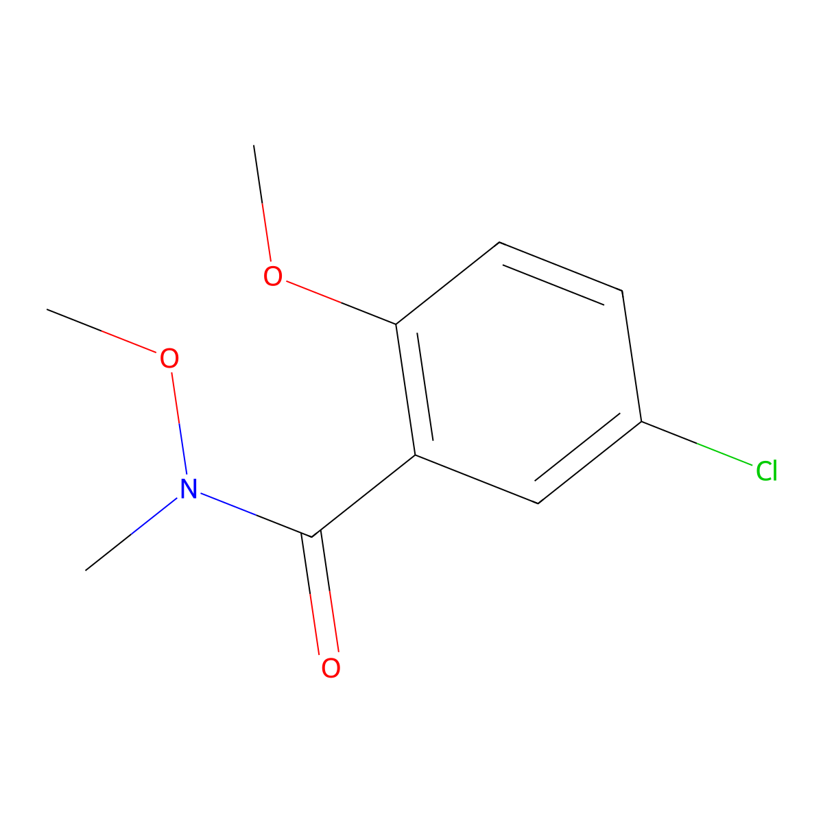5-chloro-N,2-dimethoxy-N-methylbenzamide molecular structure, CAS 187396-78-7