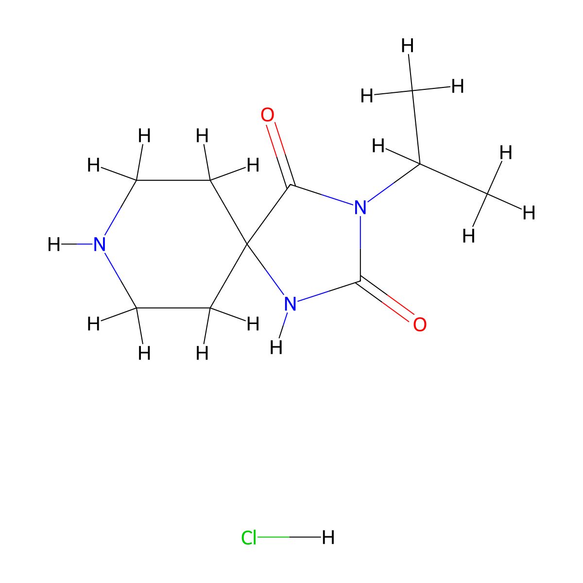 3-(Propan-2-yl)-1,3,8-triazaspiro[4.5]decane-2,4-dione hydrochloride molecular structure, CAS 187397-09-7