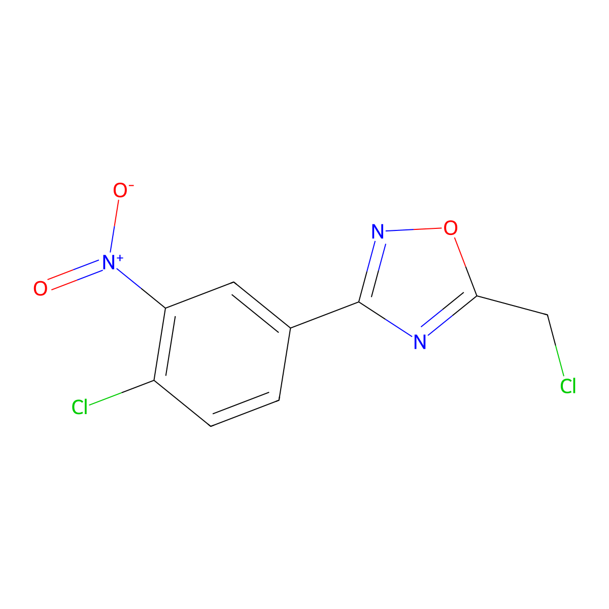 5-Chloromethyl-3-(4-chloro-3-nitro-phenyl)-[1,2,4]oxadiazole molecular structure, CAS 187399-90-2