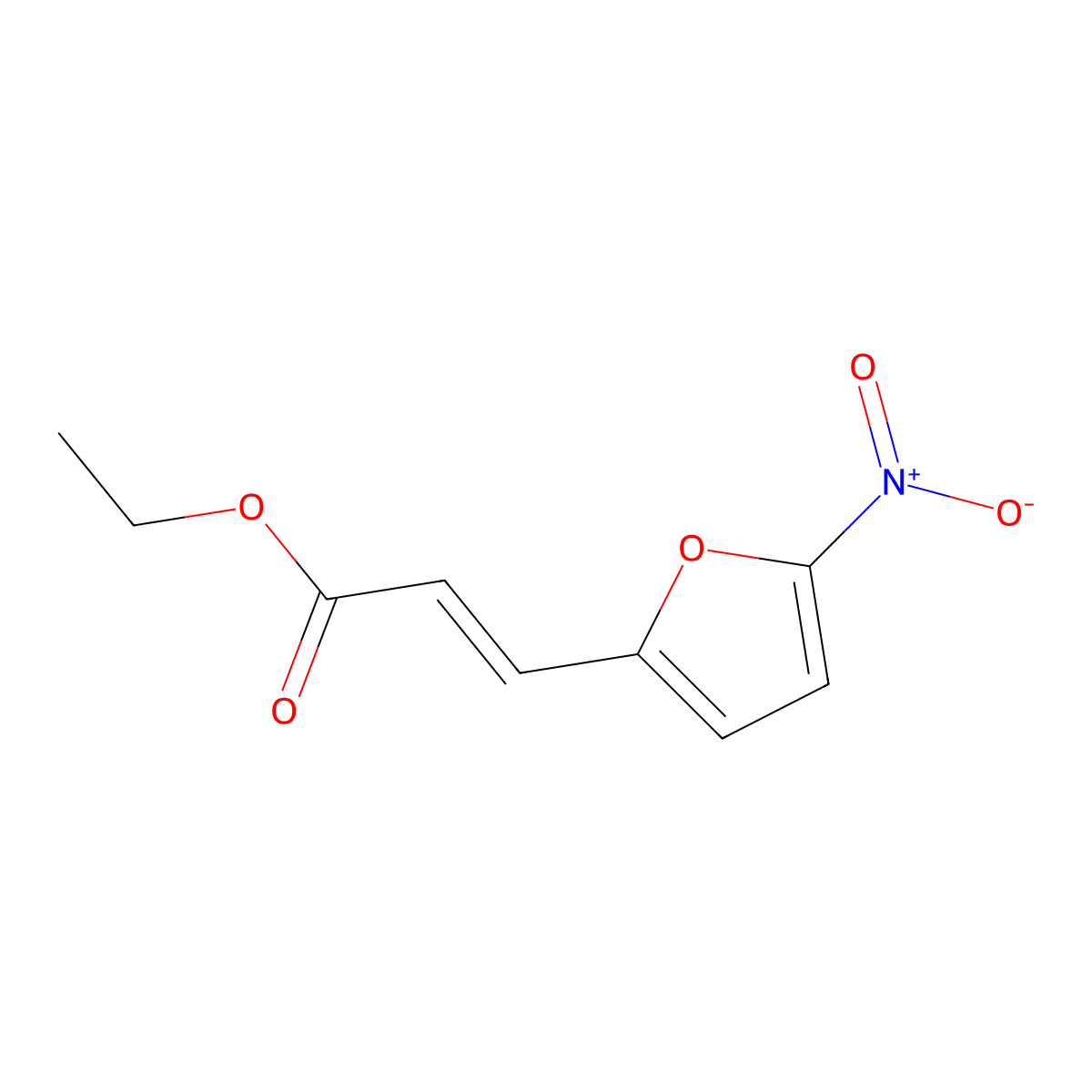Ethyl 3-(5-nitro-2-furyl)acrylate molecular structure, CAS 1874-12-0