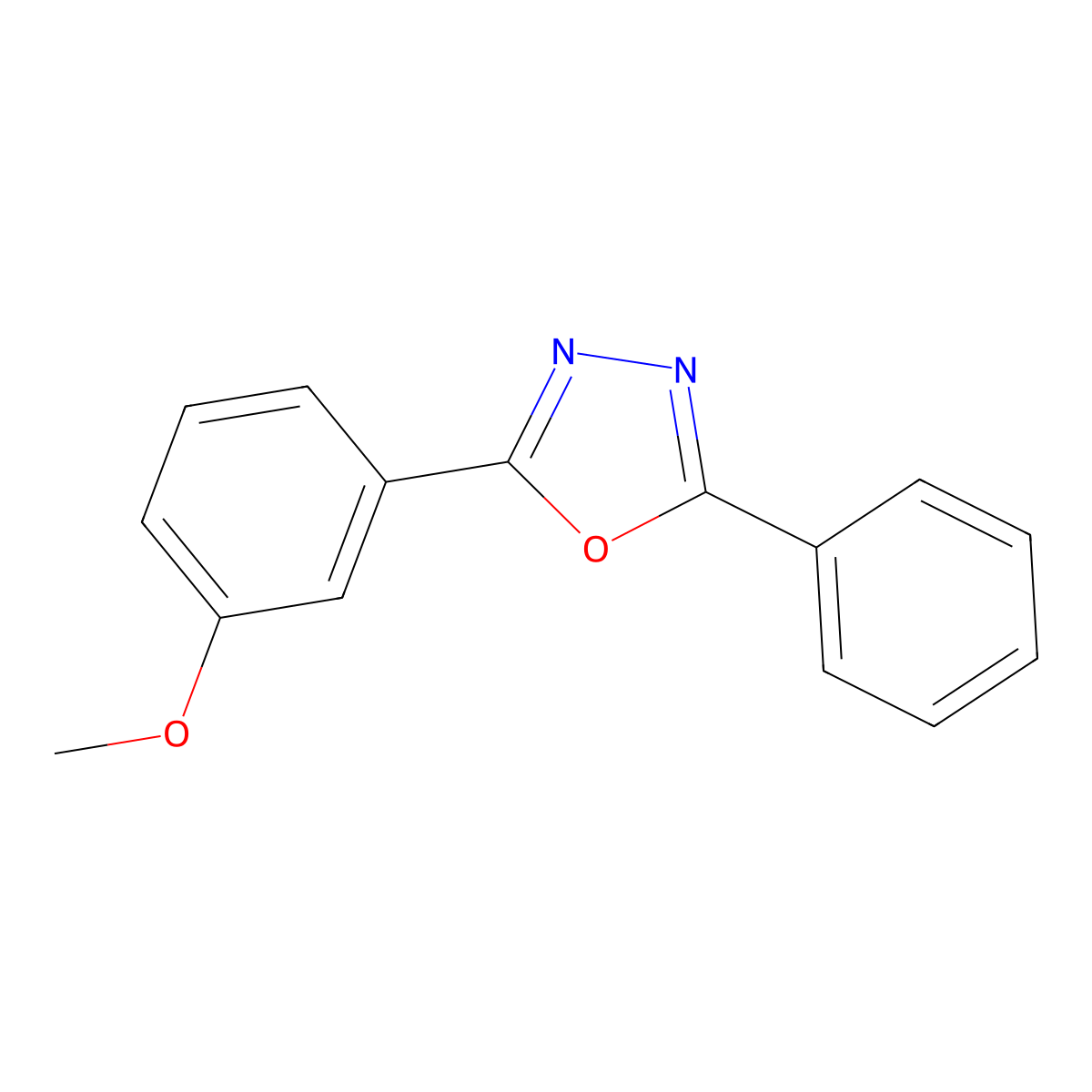 2-(3-Methoxyphenyl)-5-phenyl-1,3,4-oxadiazole molecular structure, CAS 1874-41-5