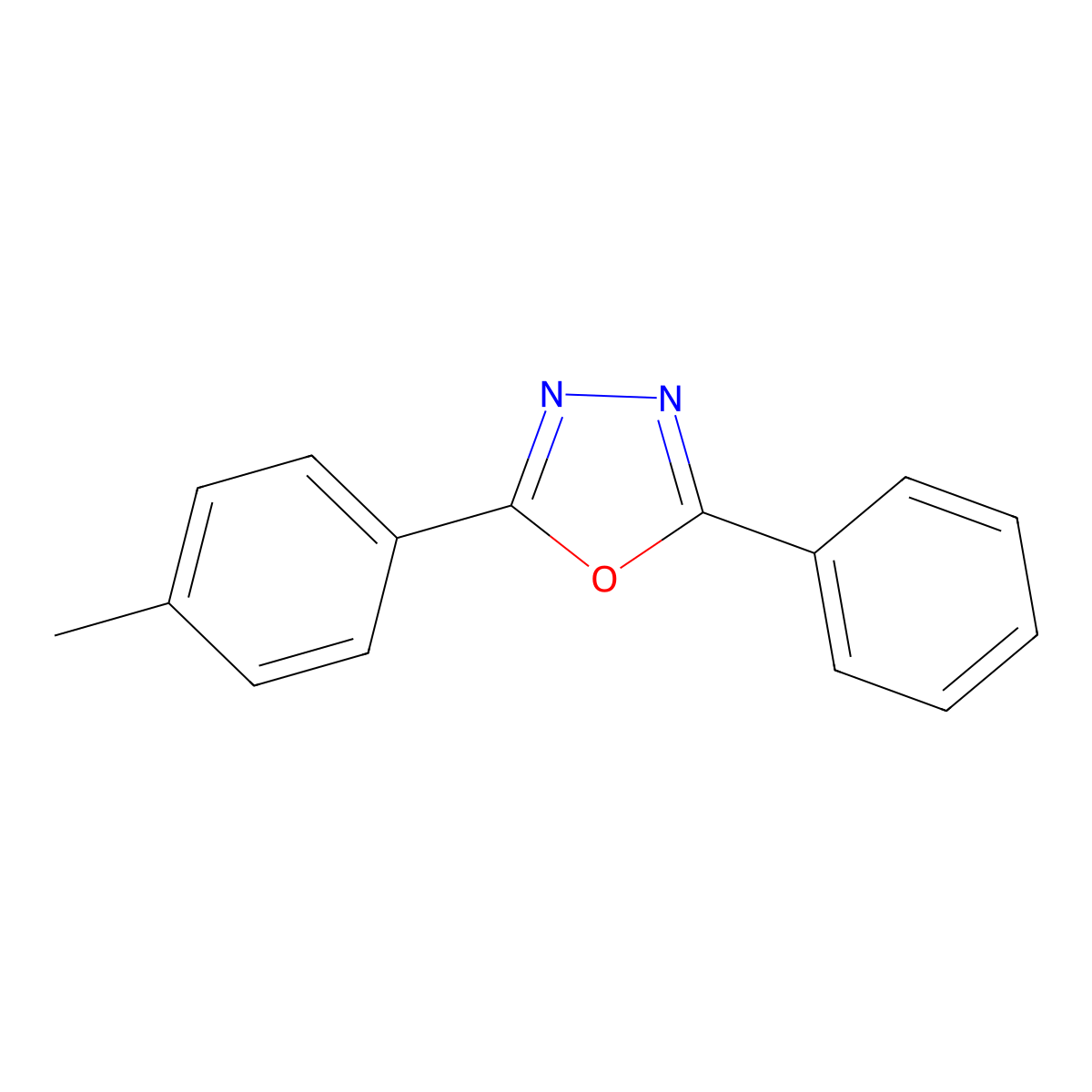 2-(4-Methylphenyl)-5-phenyl-1,3,4-oxadiazole molecular structure, CAS 1874-47-1