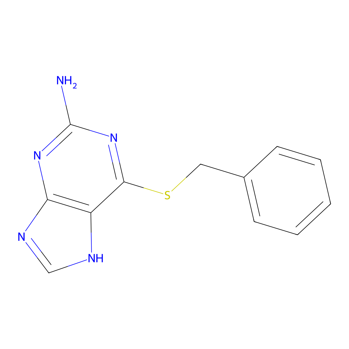 6-Benzylthioguanine molecular structure, CAS 1874-58-4
