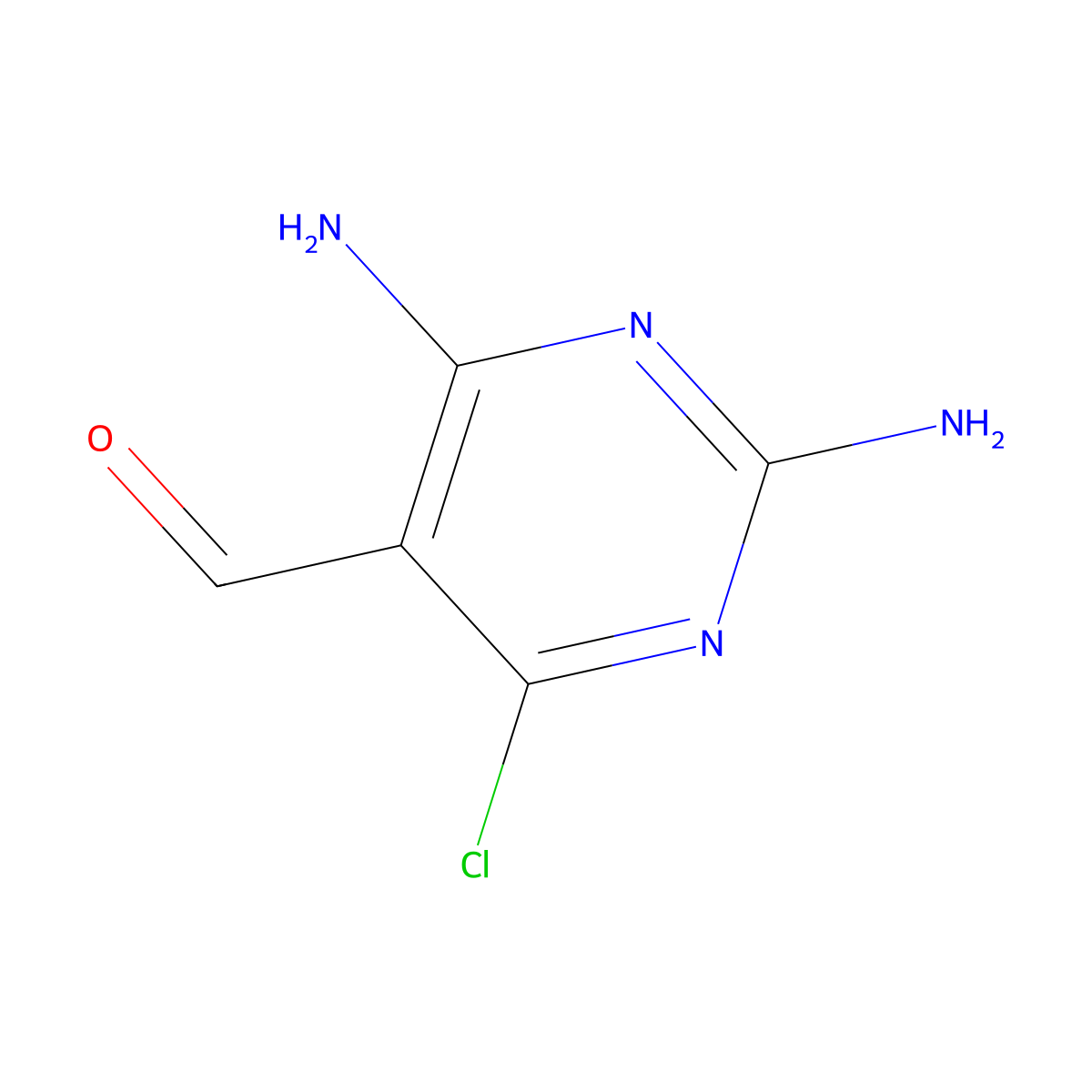 2,4-Diamino-6-chloropyrimidine-5-carbaldehyde molecular structure, CAS 18740-20-0