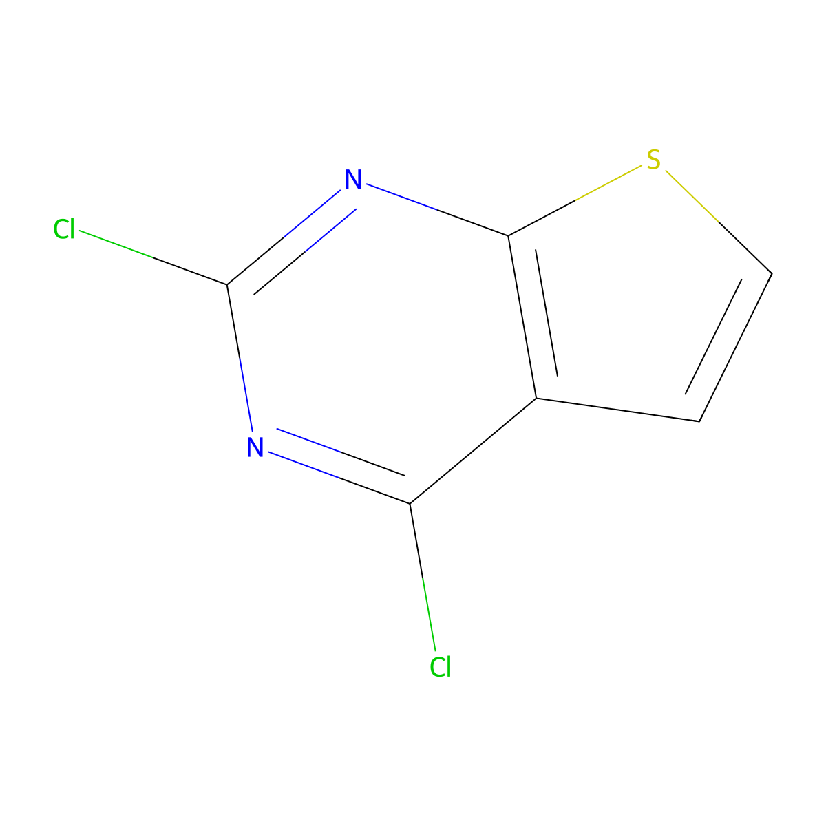 2,4-Dichlorothieno[2,3-d]pyrimidine molecular structure, CAS 18740-39-1