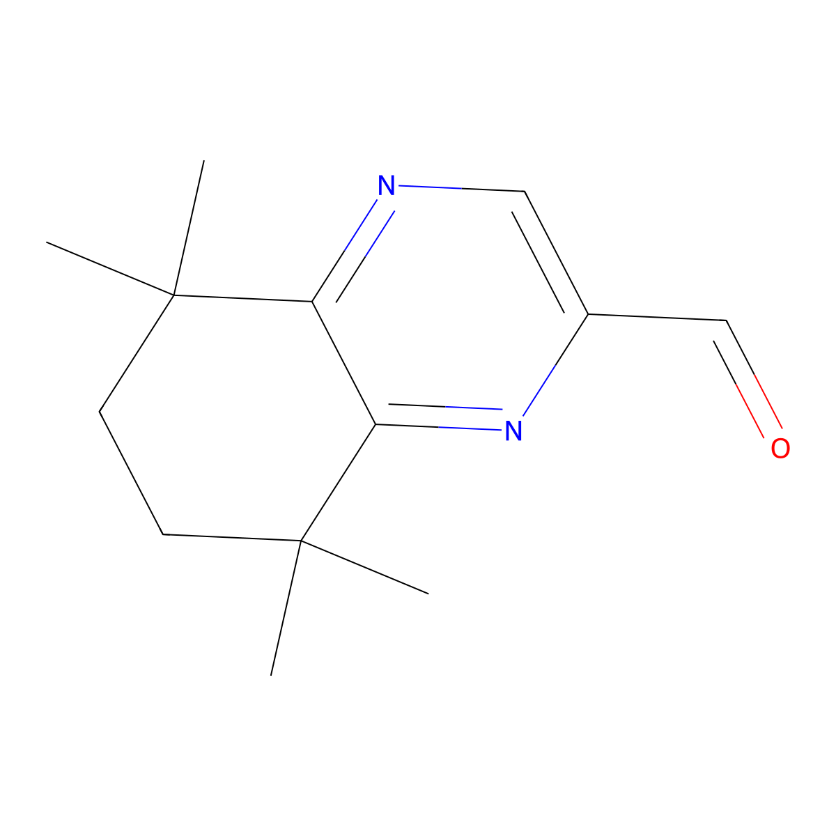 5,5,8,8-Tetramethyl-5,6,7,8-tetrahydroquinoxaline-2-carbaldehyde molecular structure, CAS 187401-16-7