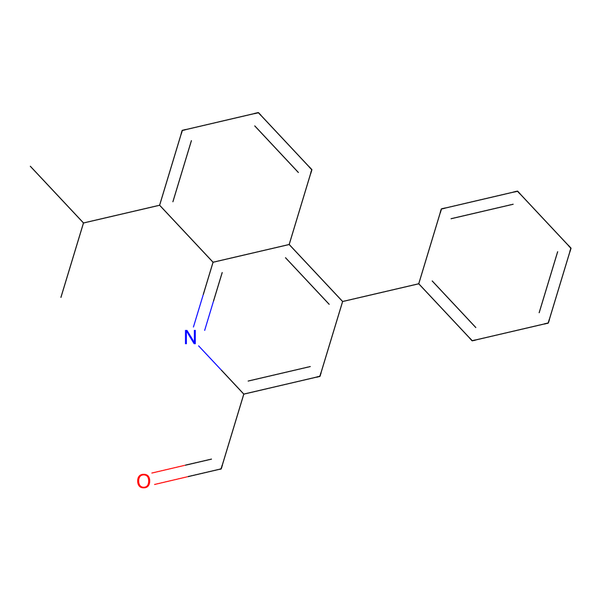 8-Isopropyl-4-phenylquinoline-2-carbaldehyde molecular structure, CAS 187401-59-8
