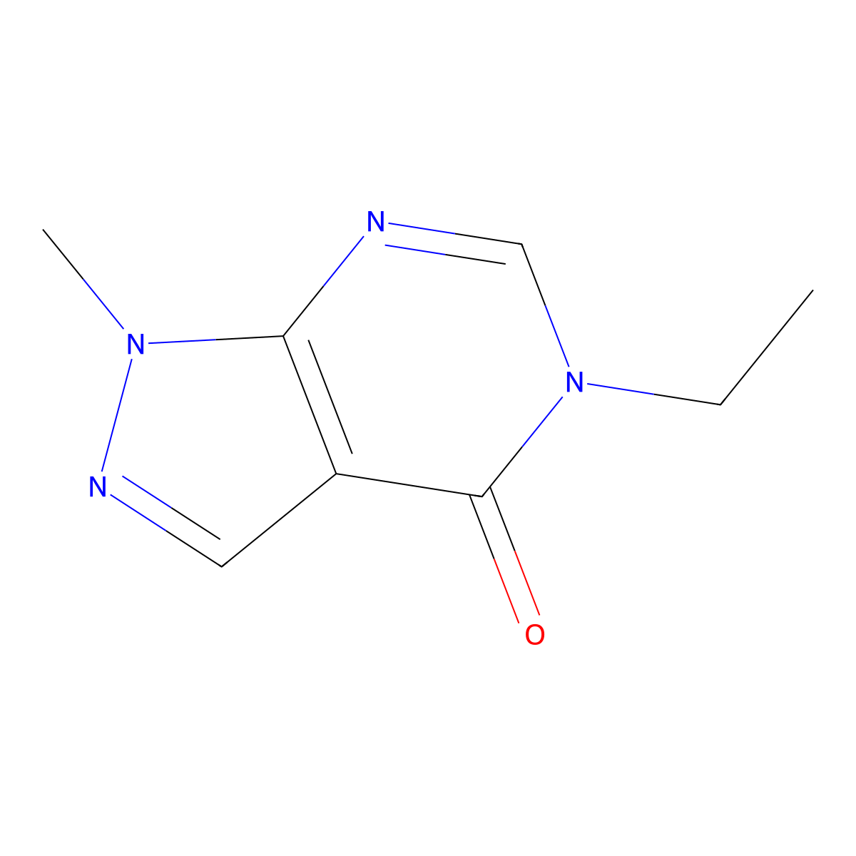 5-ethyl-1-methyl-1H,4H,5H-pyrazolo[3,4-d]pyrimidin-4-one molecular structure, CAS 1874058-68-0