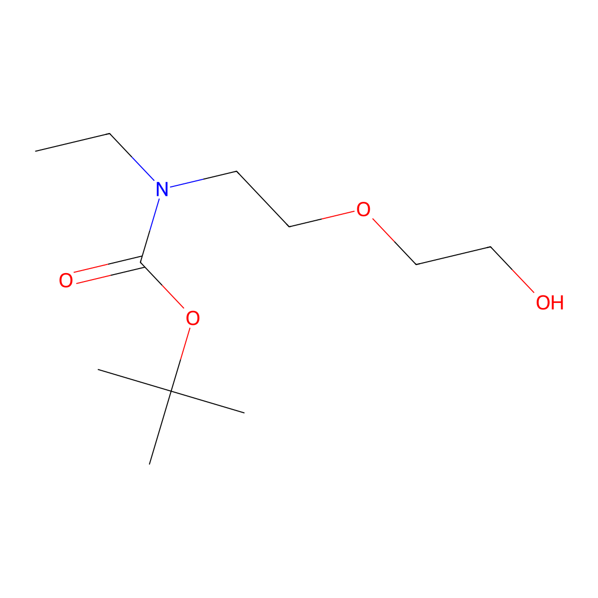 tert-butyl N-ethyl-N-[2-(2-hydroxyethoxy)ethyl]carbamate molecular structure, CAS 1874077-69-6