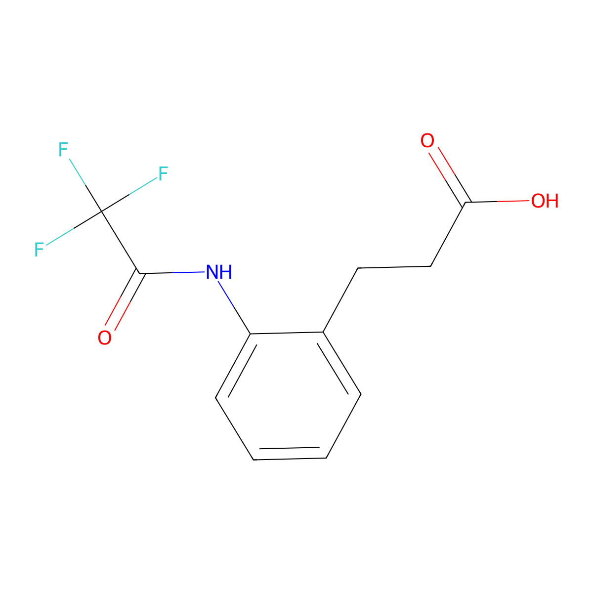 3-[2-(Trifluoroacetamido)phenyl]propanoic acid molecular structure, CAS 1874089-44-7