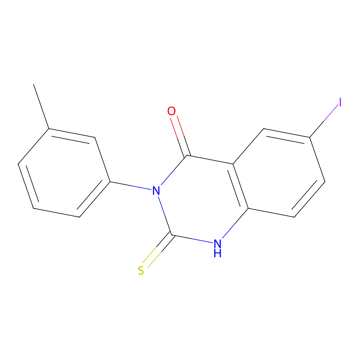6-Iodo-2-thioxo-3-(m-tolyl)-2,3-dihydroquinazolin-4(1H)-one molecular structure, CAS 18741-40-7
