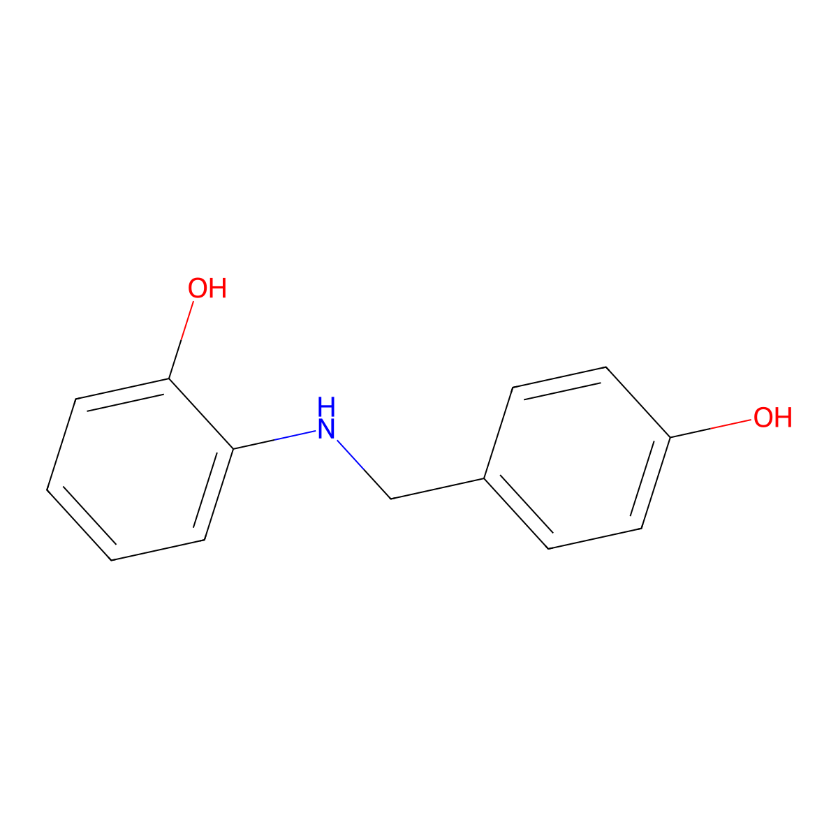 2-((4-Hydroxybenzyl)amino)phenol molecular structure, CAS 187410-40-8