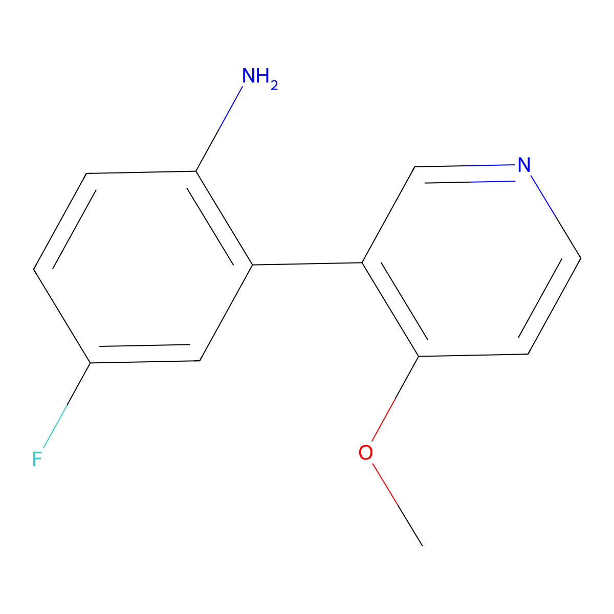 4-Fluoro-2-(4-methoxypyridin-3-yl)aniline molecular structure, CAS 1874100-45-4