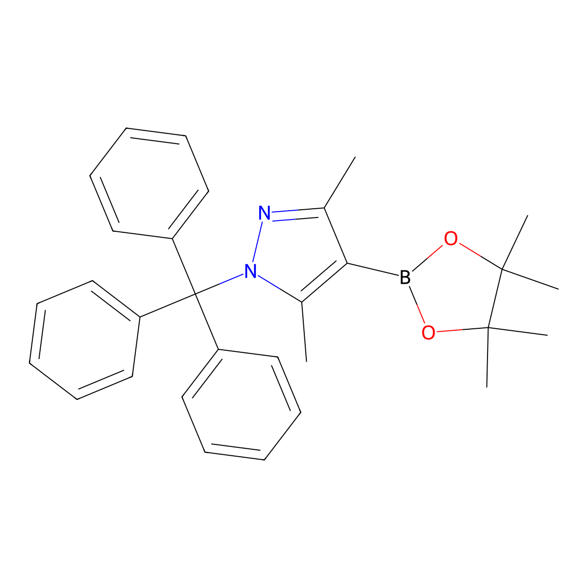 3,5-Dimethyl-1-trityl-1H-pyrazole-4-boronic Acid Pinacol Ester molecular structure, CAS 1874148-66-9