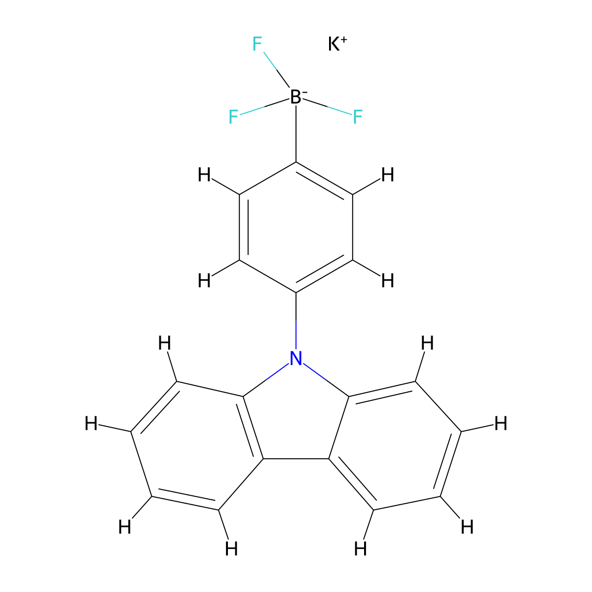 potassium [4-(9H-carbazol-9-yl)phenyl]trifluoroboranuide molecular structure, CAS 1874177-91-9
