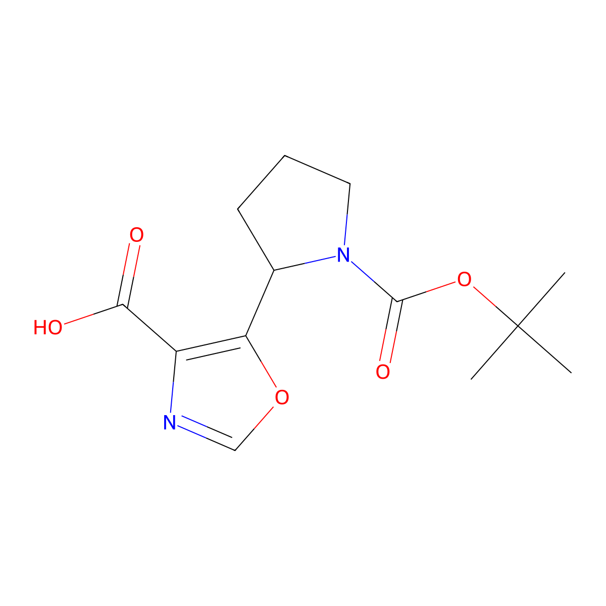 5-{1-[(Tert-butoxy)carbonyl]pyrrolidin-2-yl}-1,3-oxazole-4-carboxylic acid molecular structure, CAS 1874188-29-0