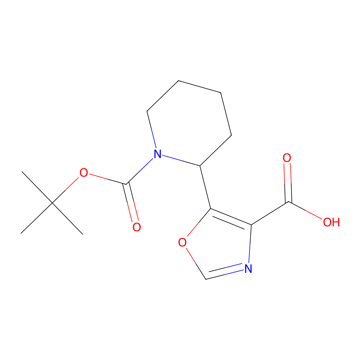 5-{1-[(Tert-butoxy)carbonyl]piperidin-2-yl}-1,3-oxazole-4-carboxylic acid molecular structure, CAS 1874188-31-4