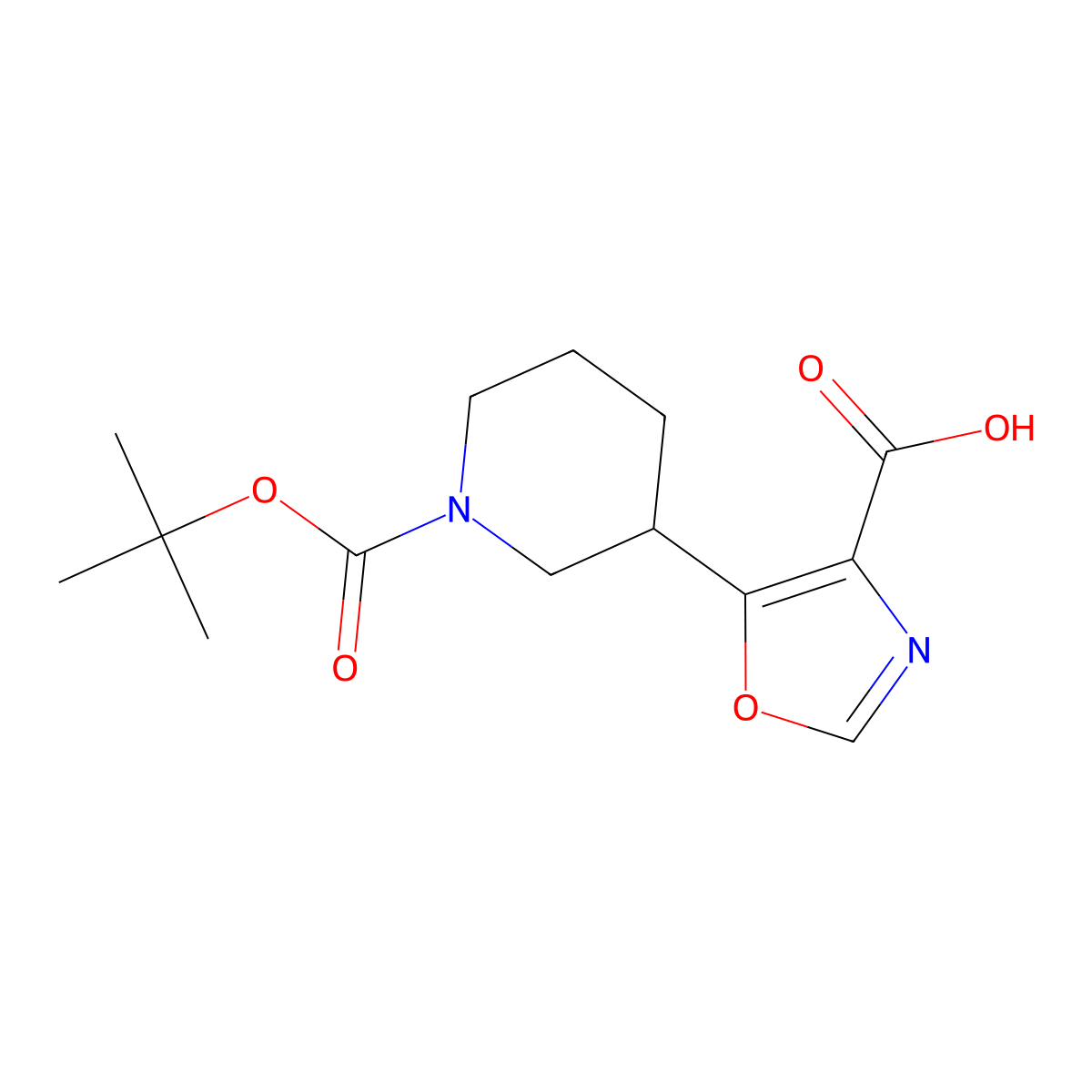 5-{1-[(Tert-butoxy)carbonyl]piperidin-3-yl}-1,3-oxazole-4-carboxylic acid molecular structure, CAS 1874188-32-5