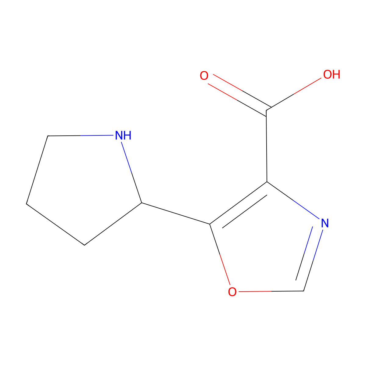 5-(Pyrrolidin-2-yl)-1,3-oxazole-4-carboxylic acid molecular structure, CAS 1874188-33-6