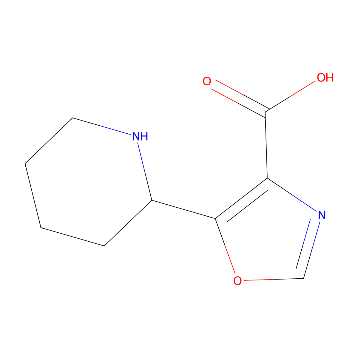 5-(Piperidin-2-yl)-1,3-oxazole-4-carboxylic acid molecular structure, CAS 1874188-36-9
