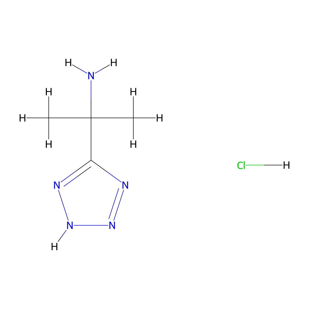2-(1H-1,2,3,4-tetrazol-5-yl)propan-2-amine hydrochloride molecular structure, CAS 1874211-60-5