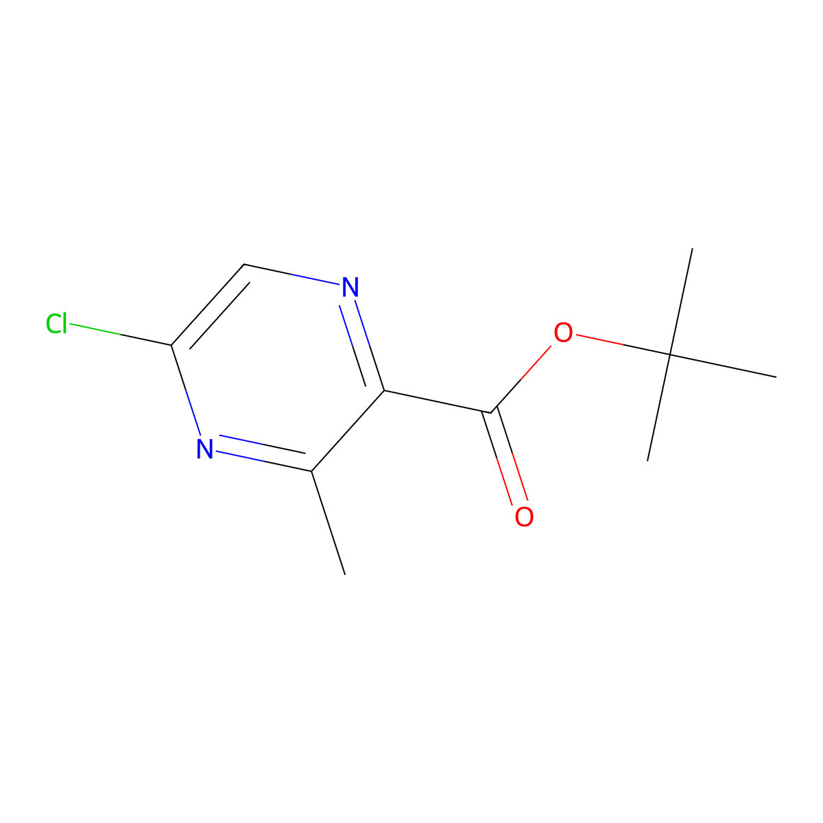 tert-Butyl 5-chloro-3-methylpyrazine-2-carboxylate molecular structure, CAS 1874243-71-6