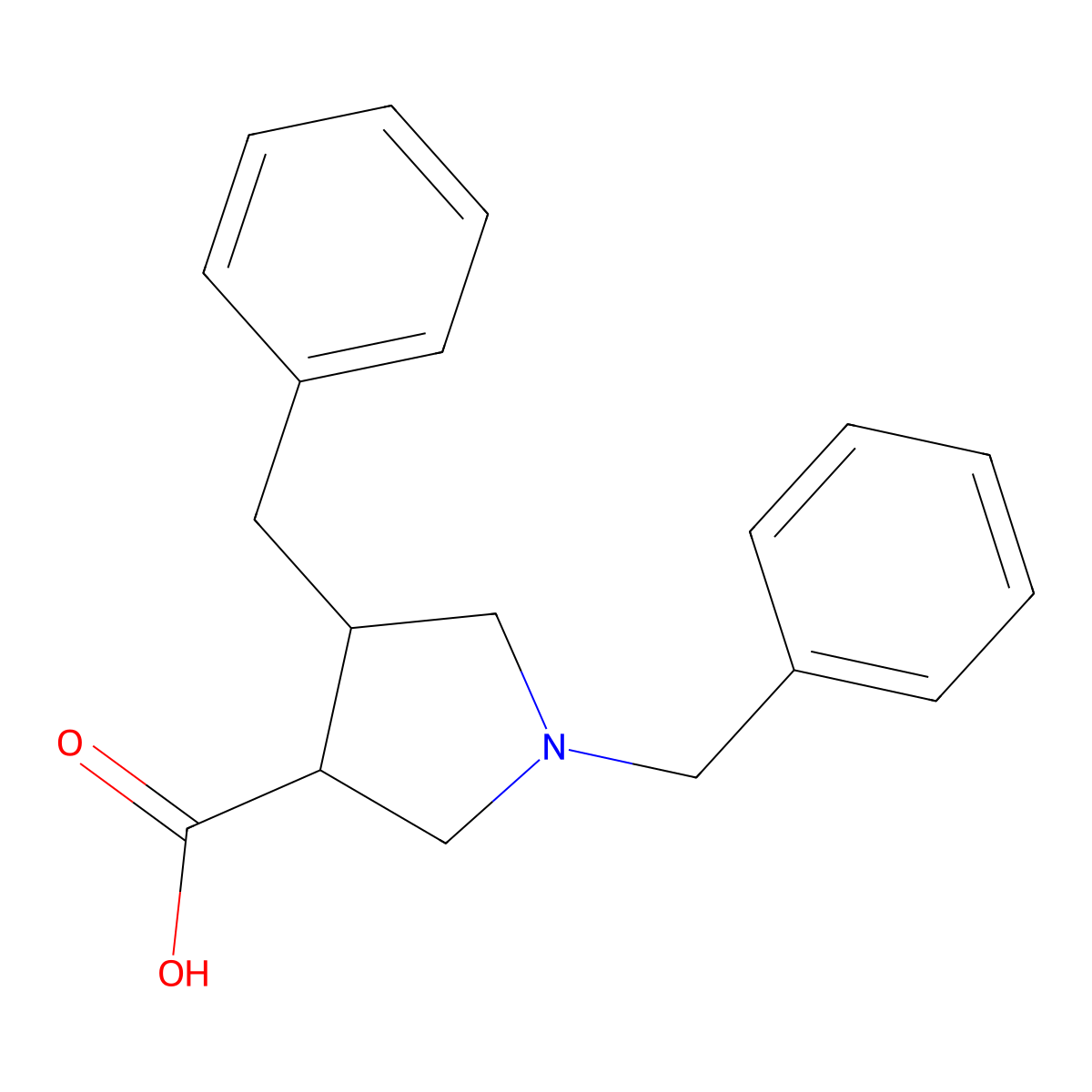 1,4-Dibenzylpyrrolidine-3-carboxylic acid molecular structure, CAS 1874263-13-4