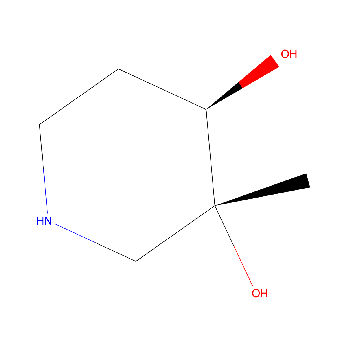 (3R,4R)-3-methylpiperidine-3,4-diol molecular structure, CAS 1874263-73-6