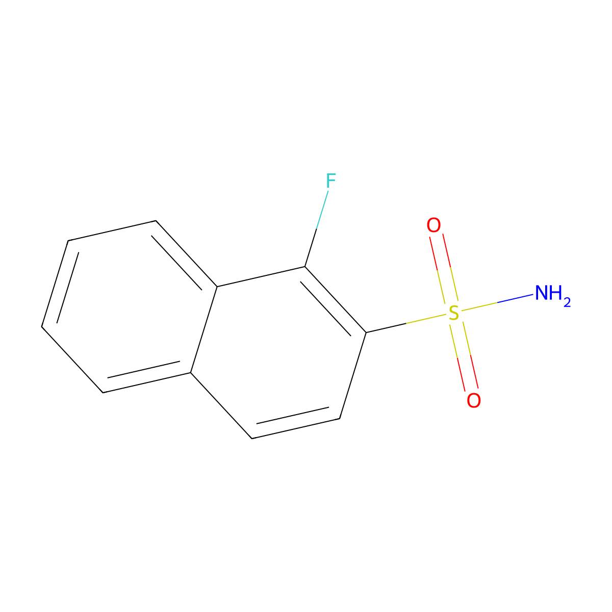 1-Fluoronaphthalene-2-sulfonamide molecular structure, CAS 1874267-46-5