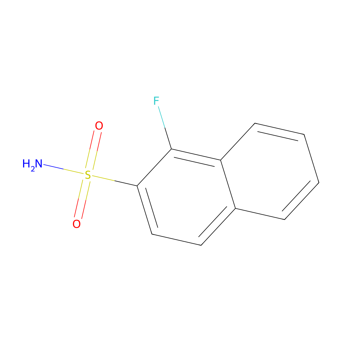 1-Fluoronaphthalene-2-sulfonamide molecular structure, CAS 1874267-46-5