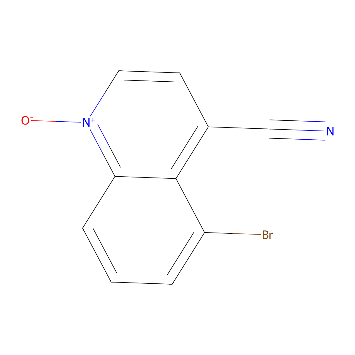 5-Bromo-1-oxidoquinolin-1-ium-4-carbonitrile molecular structure, CAS 1874272-52-2