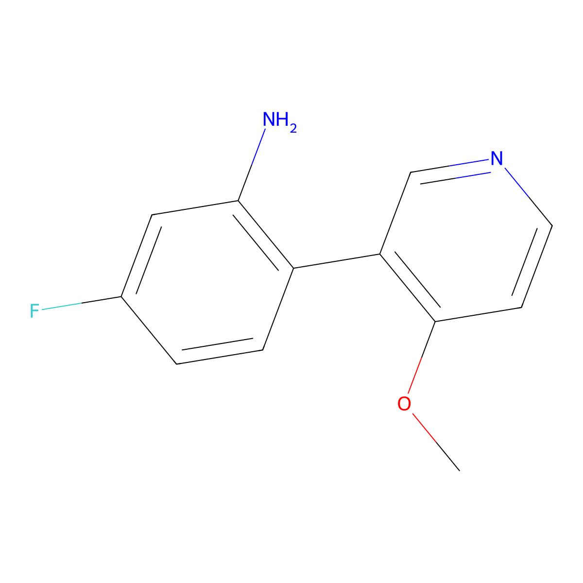 5-Fluoro-2-(4-methoxypyridin-3-yl)aniline molecular structure, CAS 1874282-37-7