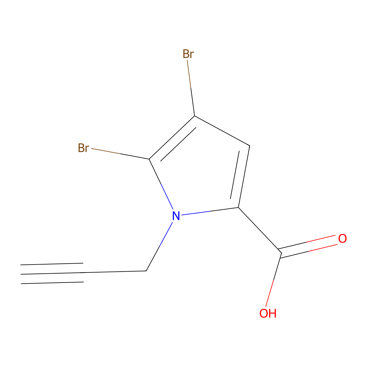 2,3-Dibromo-1-(2-propynyl)-1H-pyrrole-5-carboxylic acid molecular structure, CAS 1874286-34-6