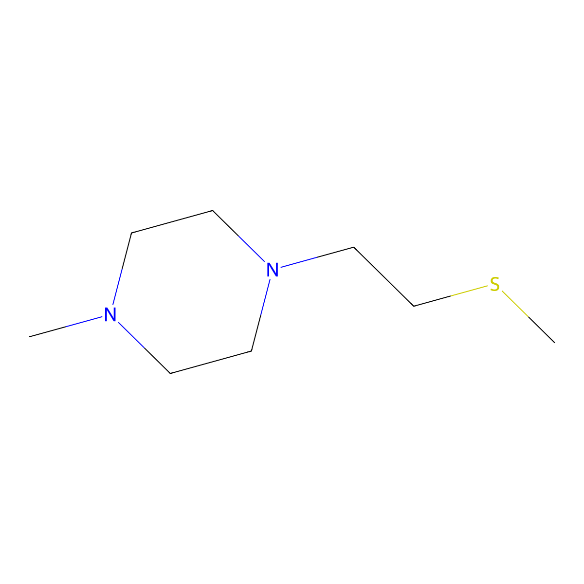 1-Methyl-4-[2-(methylsulfanyl)ethyl]piperazine molecular structure, CAS 1874319-63-7