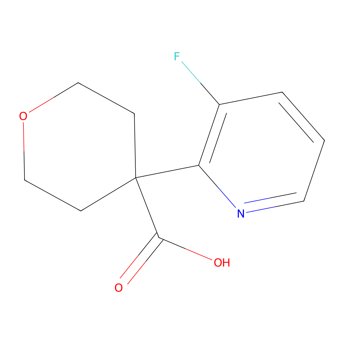4-(3-Fluoropyridin-2-yl)oxane-4-carboxylic acid molecular structure, CAS 1874358-88-9