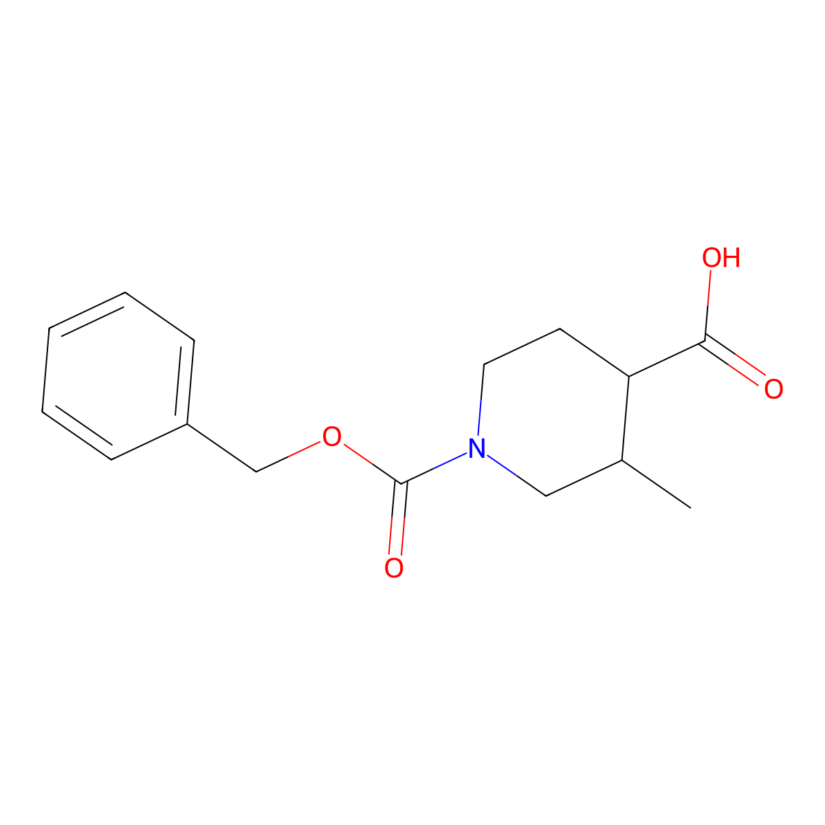 1-[(Benzyloxy)carbonyl]-3-methylpiperidine-4-carboxylic acid molecular structure, CAS 1874374-82-9